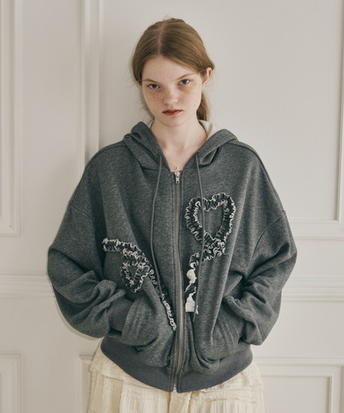 トップス idem heart frill hoodie heart frill hoodie – idem