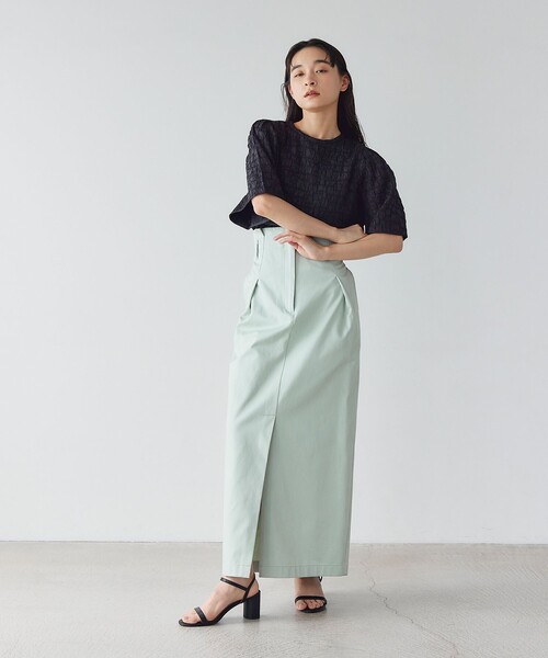 EMMEL REFINES（エメルリファインズ）の「＜EMMEL REFINES＞EM フクレジャカード クルーネック ブラウス（シャツ/ブラウス・レディース・オフホワイト/ブラック・FREE）」の6枚目の写真