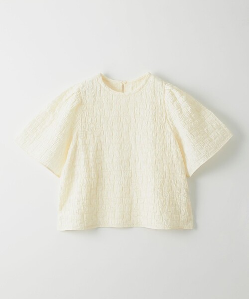 EMMEL REFINES（エメルリファインズ）の「＜EMMEL REFINES＞EM フクレジャカード クルーネック ブラウス（シャツ/ブラウス・レディース・オフホワイト/ブラック・FREE）」の7枚目の写真