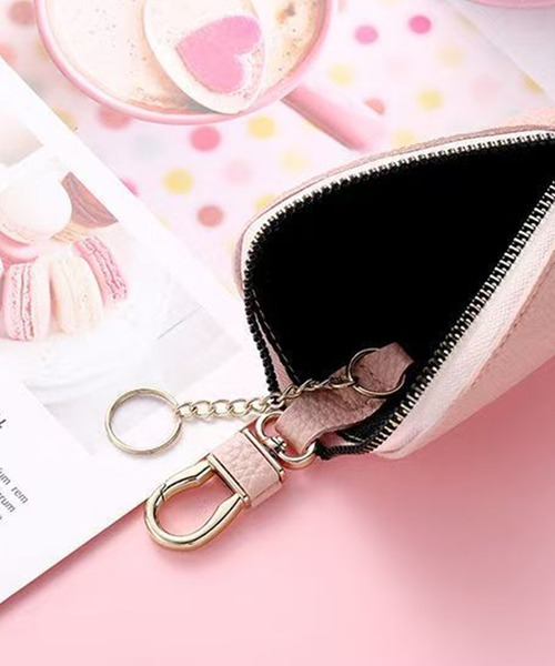 セール】3-2A68 PUレザー 無地 スマートキーケース ブラック グレー