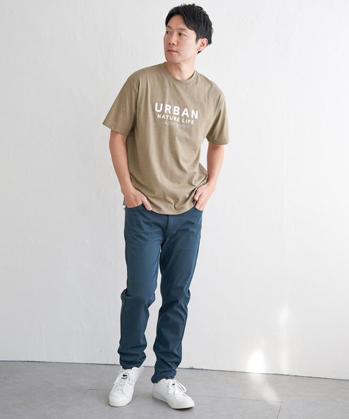 ikka（イッカ）の「【親子コーデ】URBAN NATURE LIFE アーバンネイチャーライフ フロッキープリントTシャツ（Tシャツ/カットソー・メンズ・ホワイト/ブラック/ネイビー/ベージュ・M/L/XL/S）」の13枚目の写真