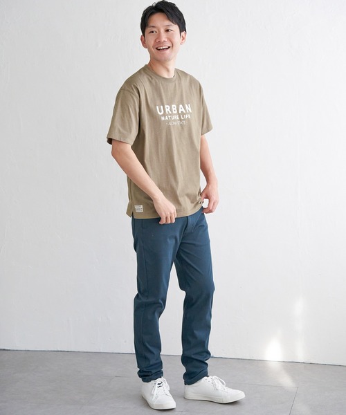 ikka（イッカ）の「【親子コーデ】URBAN NATURE LIFE アーバンネイチャーライフ フロッキープリントTシャツ（Tシャツ/カットソー・メンズ・ホワイト/ブラック/ネイビー/ベージュ・M/L/XL/S）」の14枚目の写真
