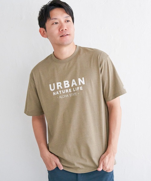 ikka（イッカ）の「【親子コーデ】URBAN NATURE LIFE アーバンネイチャーライフ フロッキープリントTシャツ（Tシャツ/カットソー・メンズ・ホワイト/ブラック/ネイビー/ベージュ・M/L/XL/S）」の7枚目の写真