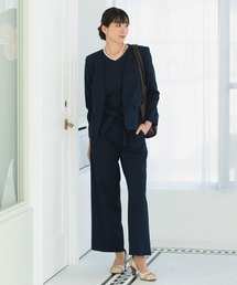 パンツスーツ ノーカラージャケット」に該当するレディース