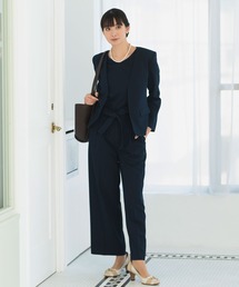 パンツスーツ ノーカラージャケット」に該当するレディース パンツスーツ ノーカラージャケット」に該当するレディース