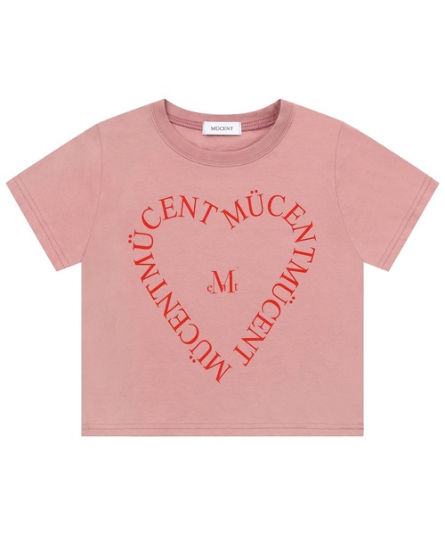 MUCENT（ムセント）の「MUCENT／ＷハートレタリングT（Tシャツ/カットソー・レディース・ライトブルー/ピンク/ホワイト・SMALL）」の5枚目の写真