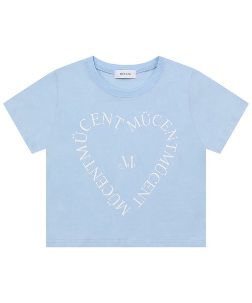 MUCENT（ムセント）の「MUCENT／ＷハートレタリングT（Tシャツ/カットソー・レディース・ライトブルー/ピンク/ホワイト・SMALL）」の7枚目の写真