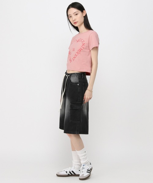 MUCENT（ムセント）の「MUCENT／ＷハートレタリングT（Tシャツ/カットソー・レディース・ライトブルー/ピンク/ホワイト・SMALL）」の13枚目の写真