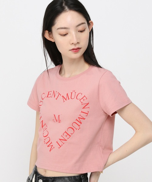 MUCENT（ムセント）の「MUCENT／ＷハートレタリングT（Tシャツ/カットソー・レディース・ライトブルー/ピンク/ホワイト・SMALL）」の16枚目の写真