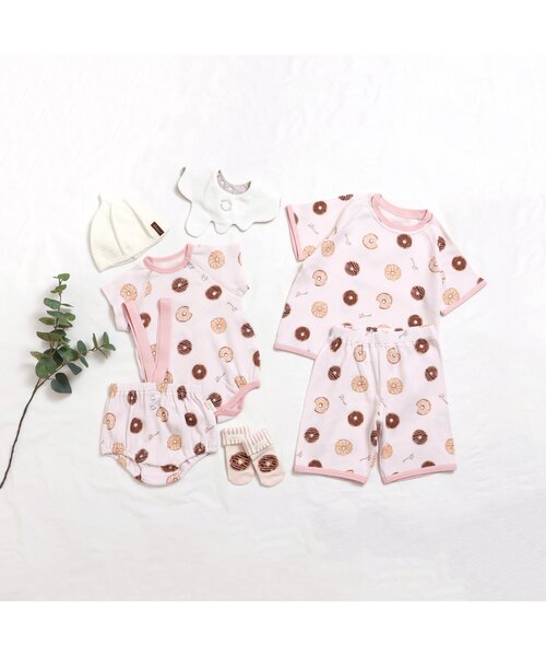 apres les cours(アプレレクール)の「おやつ柄ボディースーツ(ロンパース・キッズ・アイボリー/ピンク・80/70)」の11枚目の写真