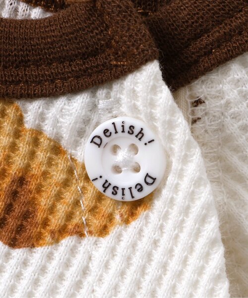 apres les cours(アプレレクール)の「おやつ柄ボディースーツ(ロンパース・キッズ・アイボリー/ピンク・80/70)」の18枚目の写真