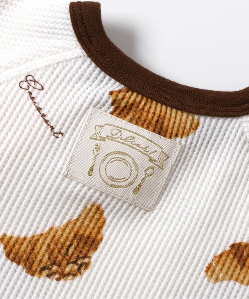 apres les cours(アプレレクール)の「おやつ柄ボディースーツ(ロンパース・キッズ・アイボリー/ピンク・80/70)」の19枚目の写真