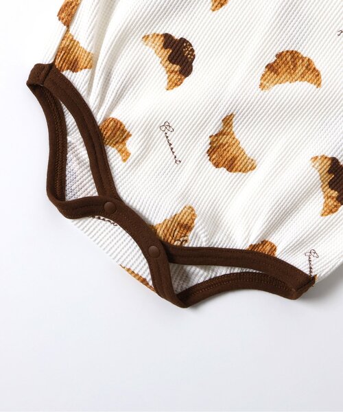 apres les cours(アプレレクール)の「おやつ柄ボディースーツ(ロンパース・キッズ・アイボリー/ピンク・80/70)」の20枚目の写真