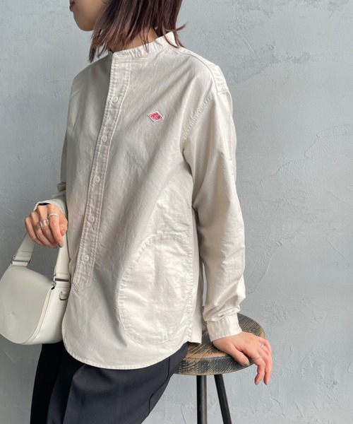 DANTON（ダントン）の「[DANTON/ダントン] バンドカラー オックスフォードシャツ(無地)（シャツ/ブラウス・レディース・ホワイト/ライトベージュ/ブルー・34/36/38）」の3枚目の写真
