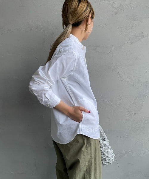DANTON（ダントン）の「[DANTON/ダントン] バンドカラー オックスフォードシャツ(無地)（シャツ/ブラウス・レディース・ホワイト/ライトベージュ/ブルー・34/36/38）」の8枚目の写真