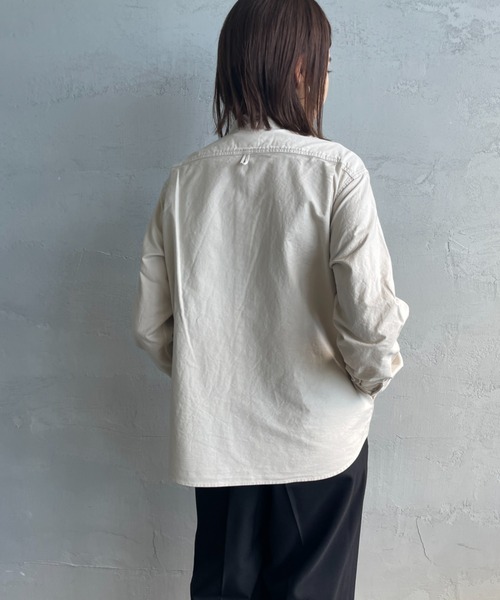 DANTON/ダントン] バンドカラー オックスフォードシャツ(無地