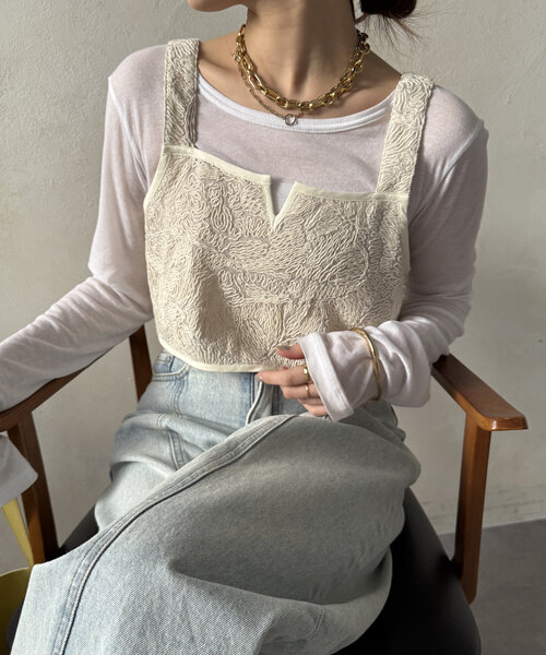セール】【WEB限定】刺繍レースキャミビスチェ（シャツ/ブラウス