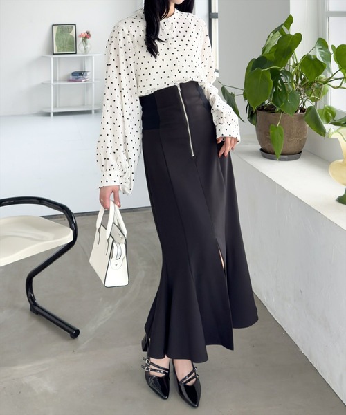 clear（クリア）の「柄アソートマルチスリーブ長袖ブラウス[オフィスカジュアル 大人綺麗目]≪SS新作≫（シャツ/ブラウス・レディース・オフホワイト/ブラック系その他/グレー/ホワイト系その他/ブルー系その他・F）」の6枚目の写真