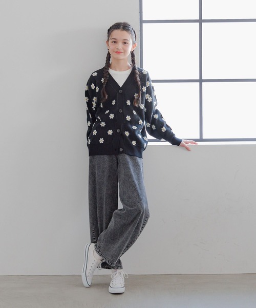 GLOBAL WORK（グローバルワーク）の「洗えるアソートニットカーデ/323375（カーディガン/ボレロ・キッズ・ブラック/サックスブルー/アイボリー・130cm/140cm/150cm/160cm）」の10枚目の写真