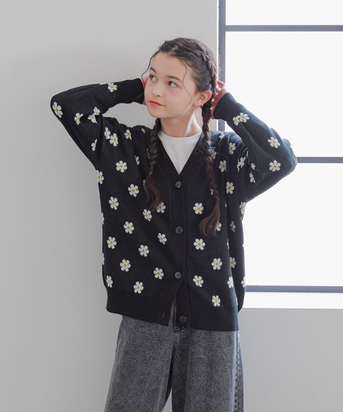 GLOBAL WORK（グローバルワーク）の「洗えるアソートニットカーデ/323375（カーディガン/ボレロ・キッズ・ブラック/サックスブルー/アイボリー・130cm/140cm/150cm/160cm）」の13枚目の写真