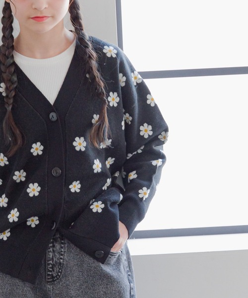 GLOBAL WORK（グローバルワーク）の「洗えるアソートニットカーデ/323375（カーディガン/ボレロ・キッズ・ブラック/サックスブルー/アイボリー・130cm/140cm/150cm/160cm）」の15枚目の写真