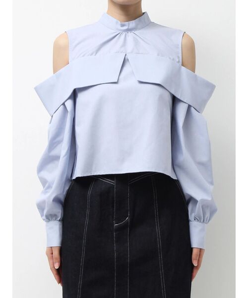 MERCURYDUO（マーキュリーデュオ）の「オフショルダーオープンショルダーボリュームスリーブブラウス（シャツ/ブラウス・レディース・ライトブルー/オフホワイト/ミント/イエロー・FREE）」の12枚目の写真