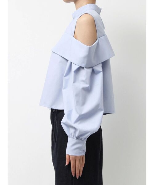 MERCURYDUO（マーキュリーデュオ）の「オフショルダーオープンショルダーボリュームスリーブブラウス（シャツ/ブラウス・レディース・ライトブルー/オフホワイト/ミント/イエロー・FREE）」の13枚目の写真