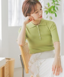 mysty woman | サマーニットポロ 452410(ニット/セーター)