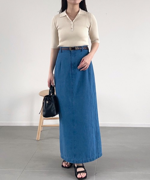 mysty woman（ミスティウーマン）の「サマーニットポロ  452410（ニット/セーター・レディース・ホワイト系その他/グリーン/ネイビー・FREE）」の20枚目の写真