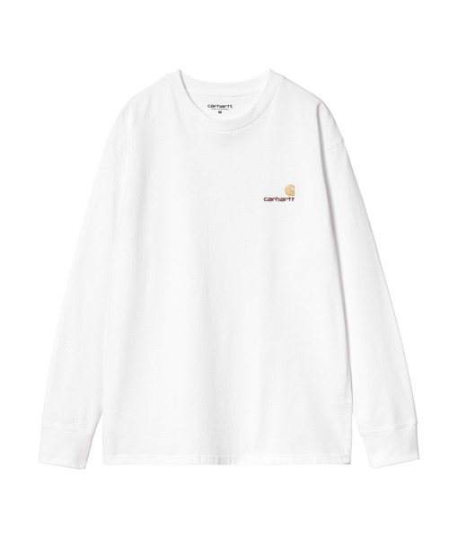 Carhartt WIP(カーハートダブリューアイピー)の「L/S AMERICAN SCRIPT T-SHIRT(Tシャツ/カットソー・メンズ・キナリ/ホワイト/アッシュ/ブラック・LARGE/MEDIUM/SMALL)」の1枚目の写真