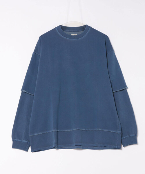 Revo.(レボ)の「Revo. オーバーサイズ ピグメント加工 フェイクレイヤード スウェット プルーバー(スウェット・メンズ・ブラック/ネイビー/ラベンダー・2/1)」の15枚目の写真