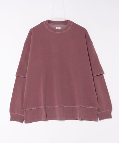 Revo.(レボ)の「Revo. オーバーサイズ ピグメント加工 フェイクレイヤード スウェット プルーバー(スウェット・メンズ・ブラック/ネイビー/ラベンダー・2/1)」の16枚目の写真