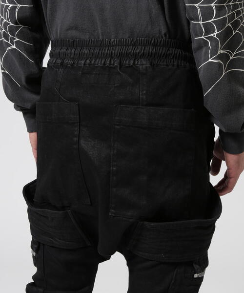 ROYAL FLASH（ロイヤルフラッシュ）の「A.F ARTEFACT/エーエフ・アーティファクト/Denim Coating Cargo Sarouel Pants（カーゴパンツ・メンズ・ブラック・1/2/3）」の9枚目の写真