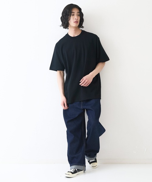 HANES(ヘインズ)の「【HANES/ヘインズ】【7.0oz 究極の先染め黒】KURO クルーネックT ビッグシルエット キングサイズ 丸胴・タグレス(Tシャツ/カットソー・メンズ・ブラック・XX-LARGE)」の13枚目の写真