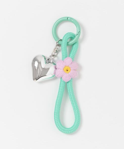 SMELLY（スメリー）の「ハートモチーフフラワーキーチェーン（キーホルダー・レディース・ミント/ブラック・-）」の11枚目の写真