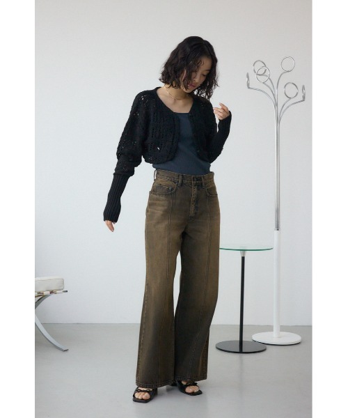 AZUL by moussy(アズールバイマウジー)の「クロシェニットボレロ(カーディガン/ボレロ・レディース・ブラック/ピンク系その他/アイボリー・FREE)」の19枚目の写真