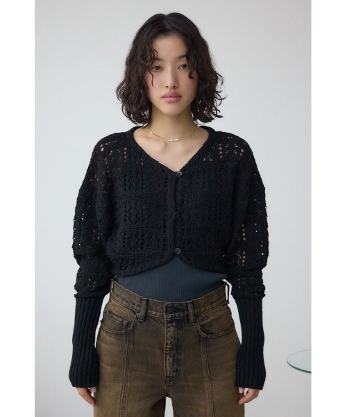 AZUL by moussy(アズールバイマウジー)の「クロシェニットボレロ(カーディガン/ボレロ・レディース・ブラック/ピンク系その他/アイボリー・FREE)」の18枚目の写真