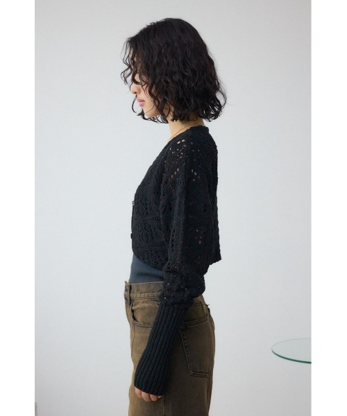 AZUL by moussy(アズールバイマウジー)の「クロシェニットボレロ(カーディガン/ボレロ・レディース・ブラック/ピンク系その他/アイボリー・FREE)」の17枚目の写真