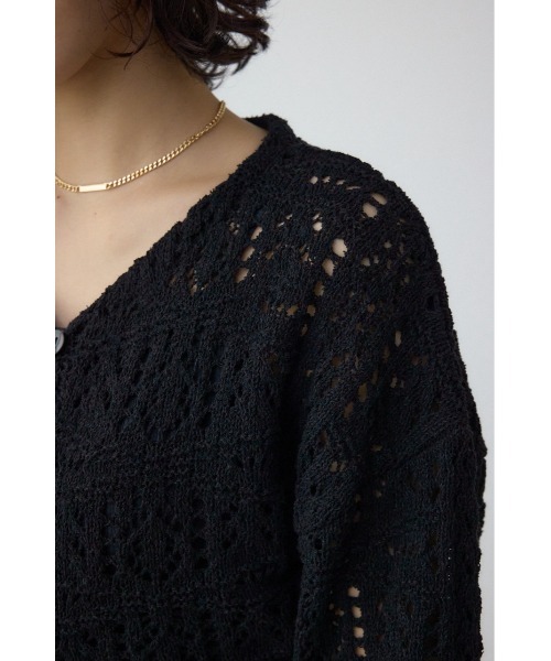 AZUL by moussy(アズールバイマウジー)の「クロシェニットボレロ(カーディガン/ボレロ・レディース・ブラック/ピンク系その他/アイボリー・FREE)」の14枚目の写真