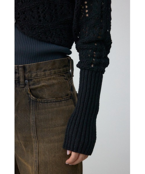 AZUL by moussy(アズールバイマウジー)の「クロシェニットボレロ(カーディガン/ボレロ・レディース・ブラック/ピンク系その他/アイボリー・FREE)」の13枚目の写真