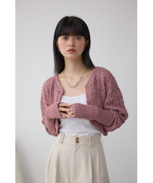 AZUL by moussy(アズールバイマウジー)の「クロシェニットボレロ(カーディガン/ボレロ・レディース・ブラック/ピンク系その他/アイボリー・FREE)」の11枚目の写真
