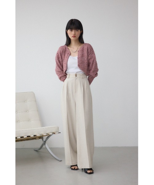 AZUL by moussy(アズールバイマウジー)の「クロシェニットボレロ(カーディガン/ボレロ・レディース・ブラック/ピンク系その他/アイボリー・FREE)」の10枚目の写真
