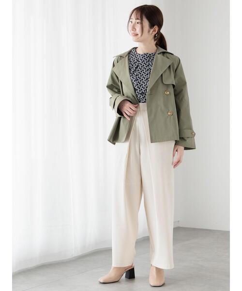 Te chichi TERRASSE（テチチテラス）の「無地/幾何柄7分袖ボウタイブラウス（シャツ/ブラウス・レディース・ブラック/オフホワイト/モカ・F）」の7枚目の写真