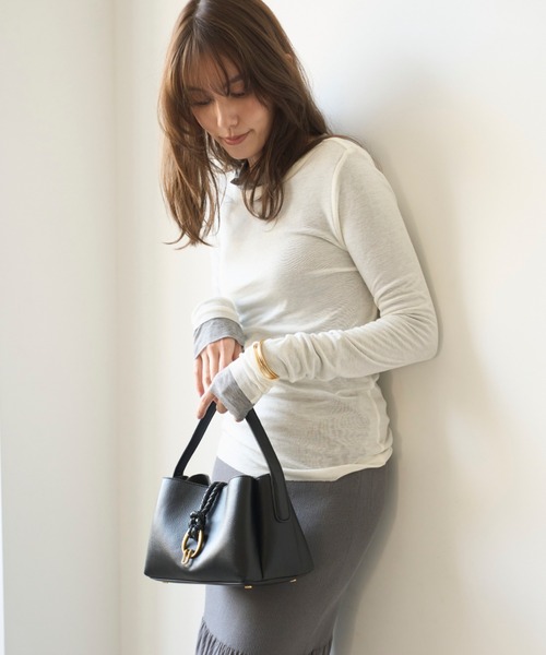 美品 Mila owen メタルモチーフ ワンハンドル ハンドバッグ Mila Owen｜メタルモチーフワンハンドルバッグ | Rakuten