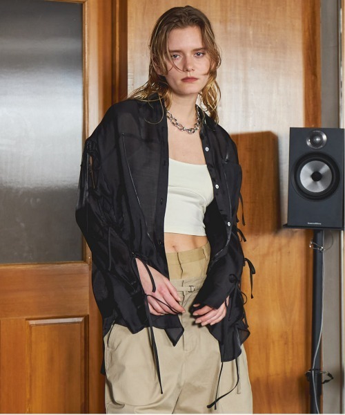 最終値下げ！メゾンスペシャル　 オーバーシアーリボンシャツ Oversize Shear Ribbon Shirt/オーバーシアーリボンシャツ