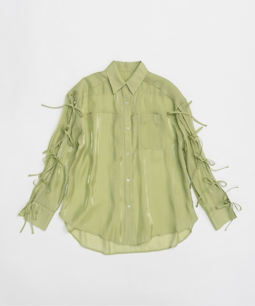 Oversize Shear Ribbon Shirt/オーバーシアーリボンシャツ