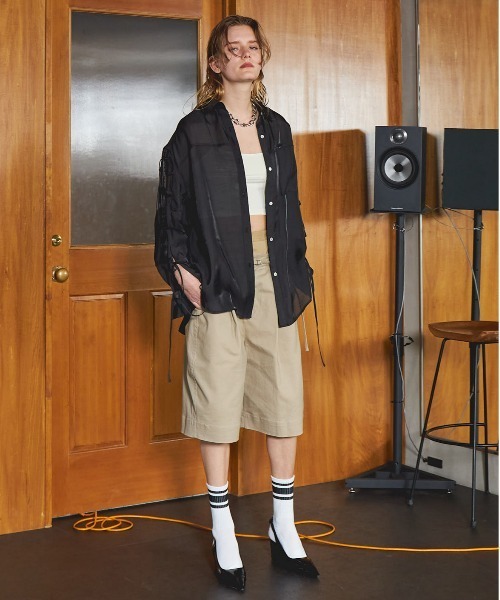 Oversize Shear Ribbon Shirt/オーバーシアーリボンシャツ