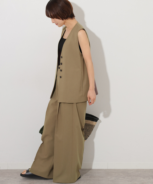 JOURNAL STANDARD relume（ジャーナルスタンダード　レリューム）の「トロピカルストレッチVネックベスト（ベスト・レディース・カーキ/チャコールグレー・FREE）」の22枚目の写真