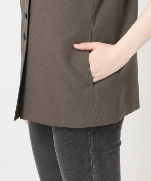 JOURNAL STANDARD relume（ジャーナルスタンダード　レリューム）の「トロピカルストレッチVネックベスト（ベスト・レディース・カーキ/チャコールグレー・FREE）」の3枚目の写真