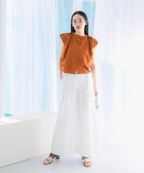 URBAN RESEARCH ROSSO WOMEN（アーバンリサーチ　ロッソ）の「パフスリーブブラウス（シャツ/ブラウス・レディース・ブラウン系その他/ネイビー/オフホワイト・FREE）」の6枚目の写真